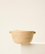 Bol décoratif en rotin, corbeille à fruits en osier naturel, rangement pour table, D.20 cm H.12 cm