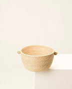 Bol décoratif en rotin, corbeille à fruits en osier naturel, rangement pour table, D.20 cm H.12 cm