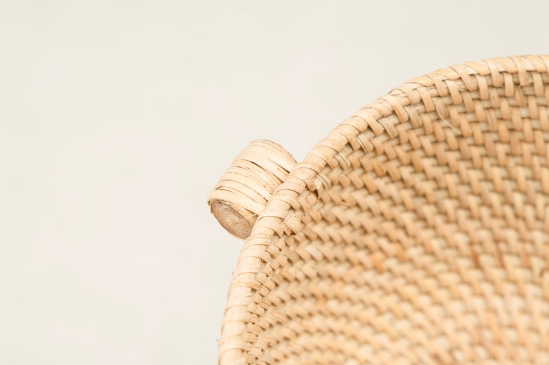 Bol décoratif en rotin, corbeille à fruits en osier naturel, rangement pour table, D.20 cm H.12 cm