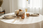 Nappe ronde en lin lavé doux pour table à manger