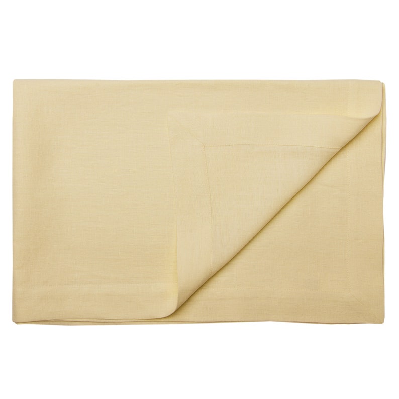 Nappe en lin jaune beurre, nappes jaune pâle, différentes tailles