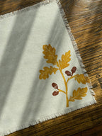 Set de 2 ou 4 sets de table imprimés blocs automne glands, coton 100 %, 35x40 cm, bords frangés