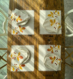 Set de 2 ou 4 sets de table imprimés blocs automne glands, coton 100 %, 35x40 cm, bords frangés
