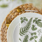 Serviettes en tissu fougères vertes lot de 4 - Impression botanique, 50,8 x 50,8 cm, polyester