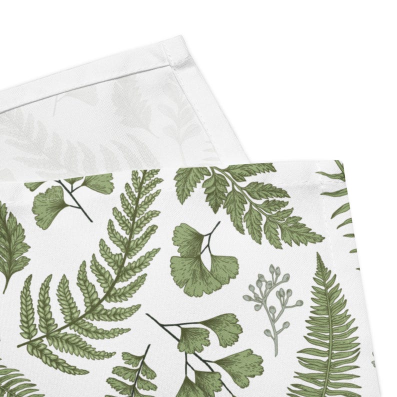Serviettes en tissu fougères vertes lot de 4 - Impression botanique, 50,8 x 50,8 cm, polyester