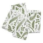Serviettes en tissu fougères vertes lot de 4 - Impression botanique, 50,8 x 50,8 cm, polyester