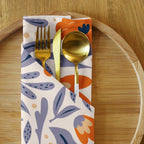 Serviettes en tissu à fleurs ensemble de 4 : Fleurs de mandarine pour linge de table estival