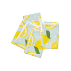 Lot de 4 Serviettes en Tissu Citrons d'été Linge de Table Décoration de Table