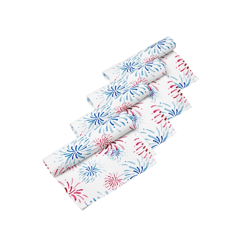 Serviettes en tissu Feu d'artifice du - Ensemble de 4