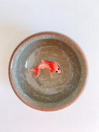 Craquelé en céramique porte-sachet de thé sauce, Koï vert, 6.5 cm x 3 cm