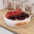 Bol à collation en céramique chat siamois, plateau de fruits, grande taille 23x8 cm
