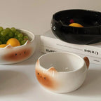 Bol à collation en céramique chat siamois, plateau de fruits, grande taille 23x8 cm