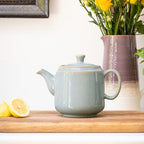 Théière en céramique bleu canard style Frederiksberg avec infuseur 1 L