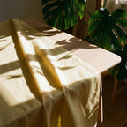 Nappe en lin jaune beurre, nappes jaune pâle, différentes tailles