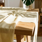 Nappe en lin jaune beurre, nappes jaune pâle, différentes tailles