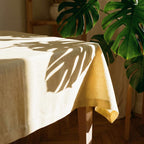 Nappe en lin jaune beurre, nappes jaune pâle, différentes tailles