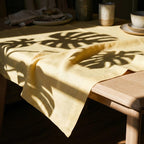 Nappe en lin jaune beurre, nappes jaune pâle, différentes tailles