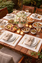 Lot de 6 sets de table en lin blanc, 30 x 40 cm, avec bordure en dentelle