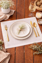 Lot de 6 sets de table en lin blanc, 30 x 40 cm, avec bordure en dentelle