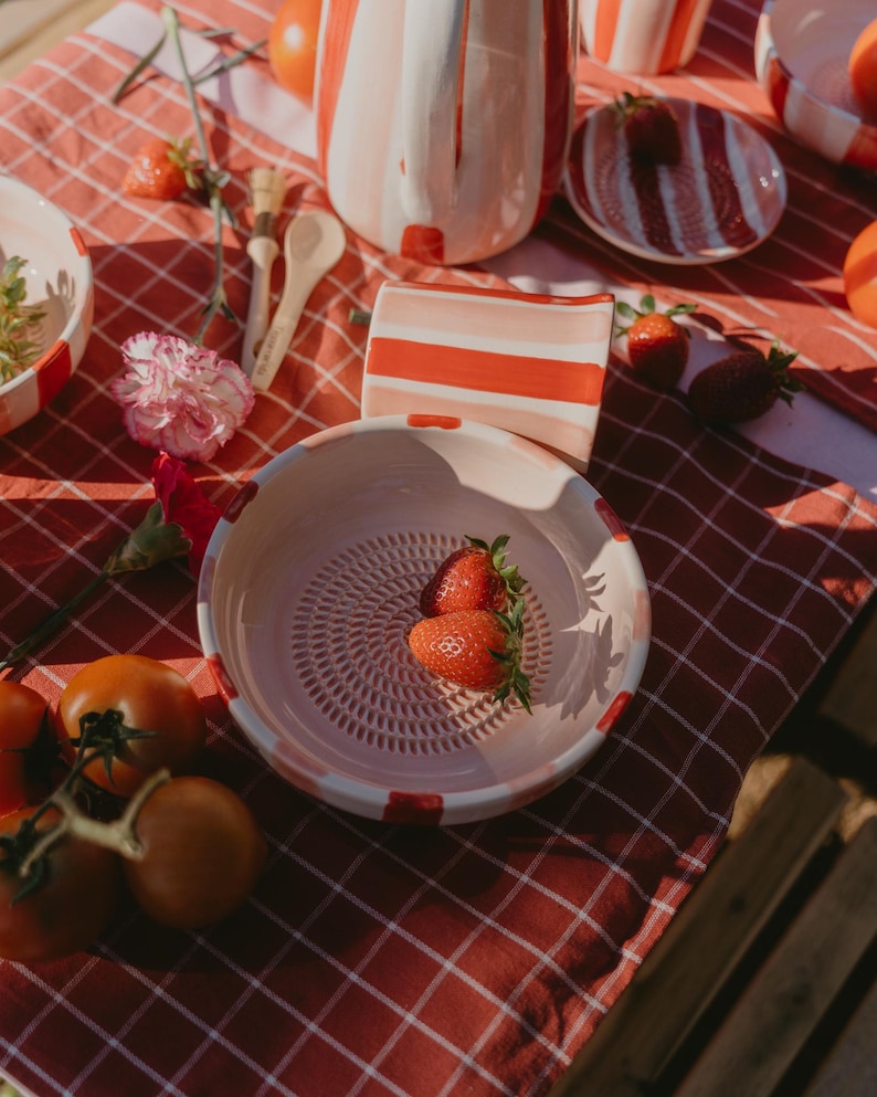 Assiette râpe à gingembre en céramique - Ustensile de cuisine espagnol, Grand 19 cm