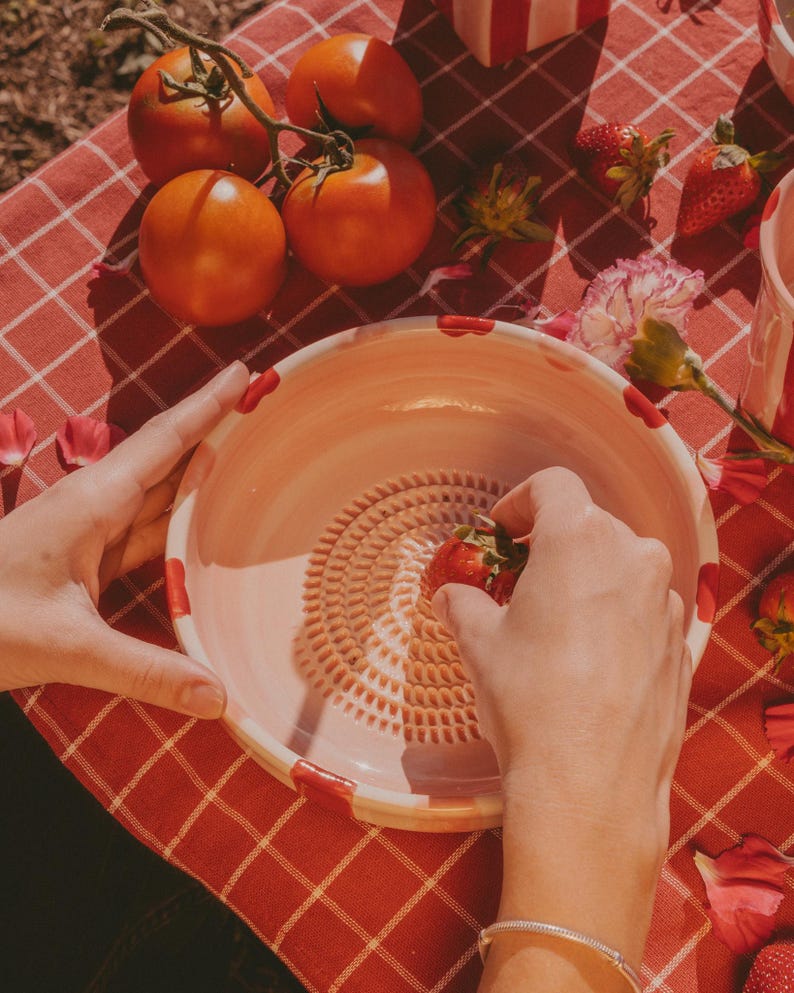 Assiette râpe à gingembre en céramique - Ustensile de cuisine espagnol, Grand 19 cm