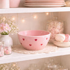 Bol en céramique coeur rose 15,7 cm pour dessert, salade, céréale