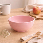 Bol en paille de blé rose 13,5 cm incassable réutilisable pour collations cuisine