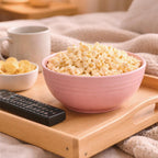 Bol en paille de blé rose 13,5 cm incassable réutilisable pour collations cuisine