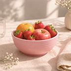Bol en paille de blé rose 13,5 cm incassable réutilisable pour collations cuisine