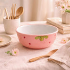 Bol en céramique aux fraises, bol à ramen kawaii, 15.9 cm, passe au micro-ondes