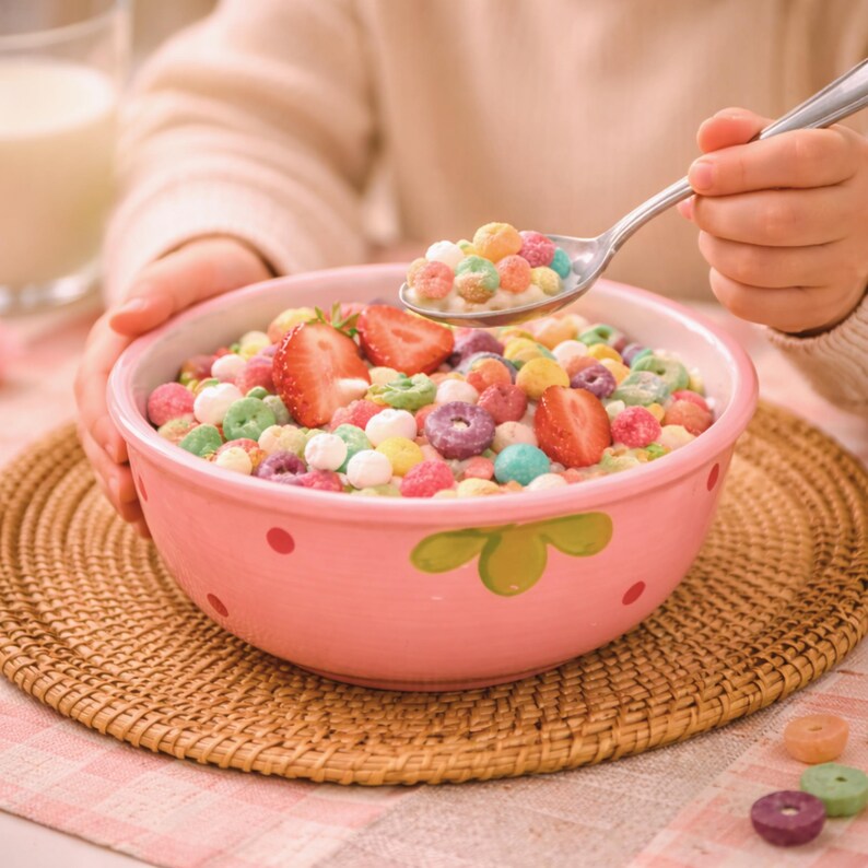 Bol en céramique aux fraises, bol à ramen kawaii, 15.9 cm, passe au micro-ondes