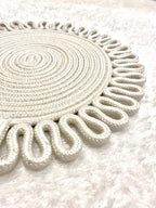 Sets de table en jute crème 33 cm – Ronds faits main
