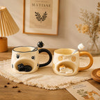 Tasse à café en céramique sur le thème du chat, mug artisanal pour amoureux des chats, tasse commémorative pour animaux de compagnie