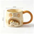 Tasse à café en céramique sur le thème du chat, mug artisanal pour amoureux des chats, tasse commémorative pour animaux de compagnie