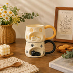 Tasse à café en céramique sur le thème du chat, mug artisanal pour amoureux des chats, tasse commémorative pour animaux de compagnie