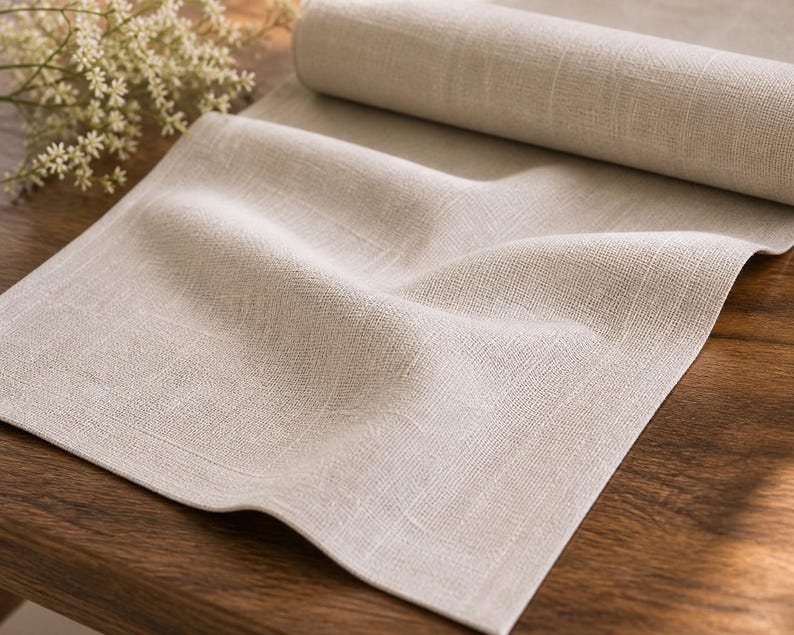 Chemin de table en lin pour mariage, dimensions multiples