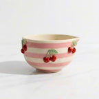 Bol à Matcha Céramique Rose Cerise avec Support Fouet, Chawan Fait Main