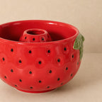 Bol à matcha fraise en céramique rose avec bec verseur, kit matcha avec fouet et cuillère en bambou, chawan pour cérémonie du thé