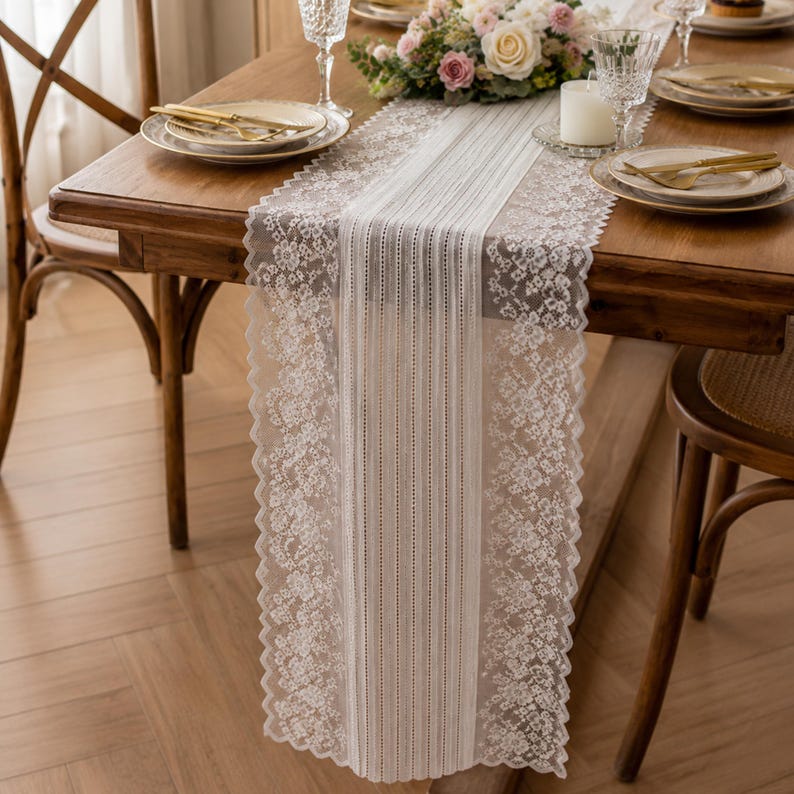Chemin de table en tulle pailleté français, 38 cm, pour salle à manger, décoration événementielle