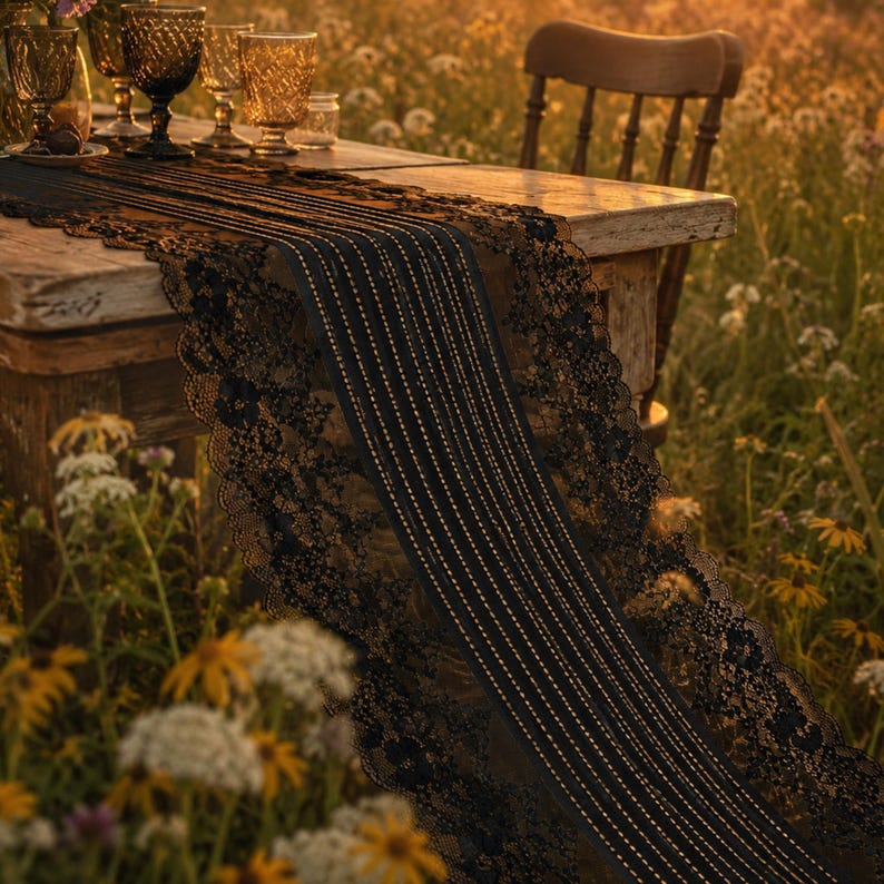 Chemin de table en tulle pailleté français, 38 cm, pour salle à manger, décoration événementielle