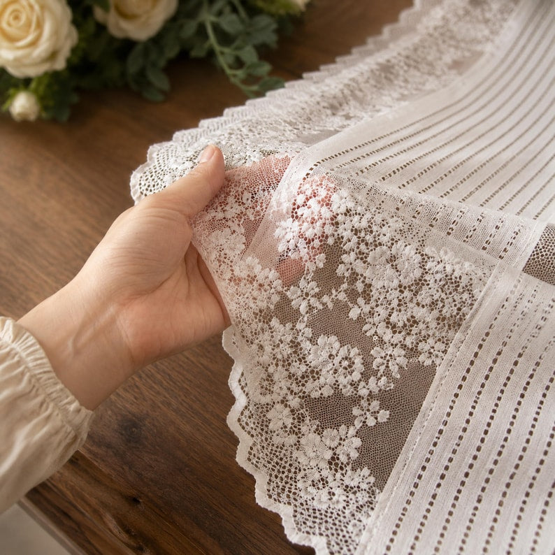 Chemin de table en tulle pailleté français, 38 cm, pour salle à manger, décoration événementielle