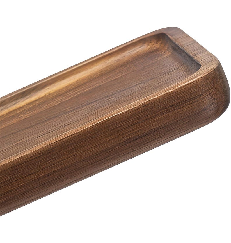 Plateau de service en bois naturel 25 x 13 cm, organisateur de cuisine, décoration rustique
