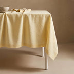 Nappe en lin jaune beurre, nappes jaune pâle, différentes tailles