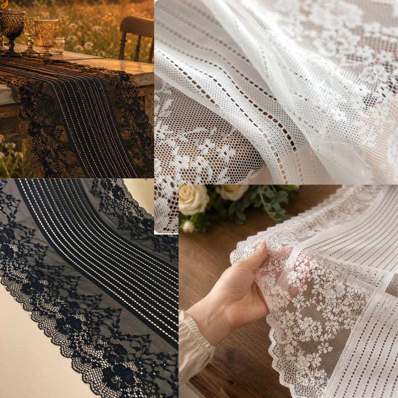 Chemin de table en tulle pailleté français, 38 cm, pour salle à manger, décoration événementielle