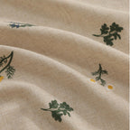 Nappe en lin carrée avec broderie blé, 60x60 cm et 90x90 cm, 100% lin lavé doux