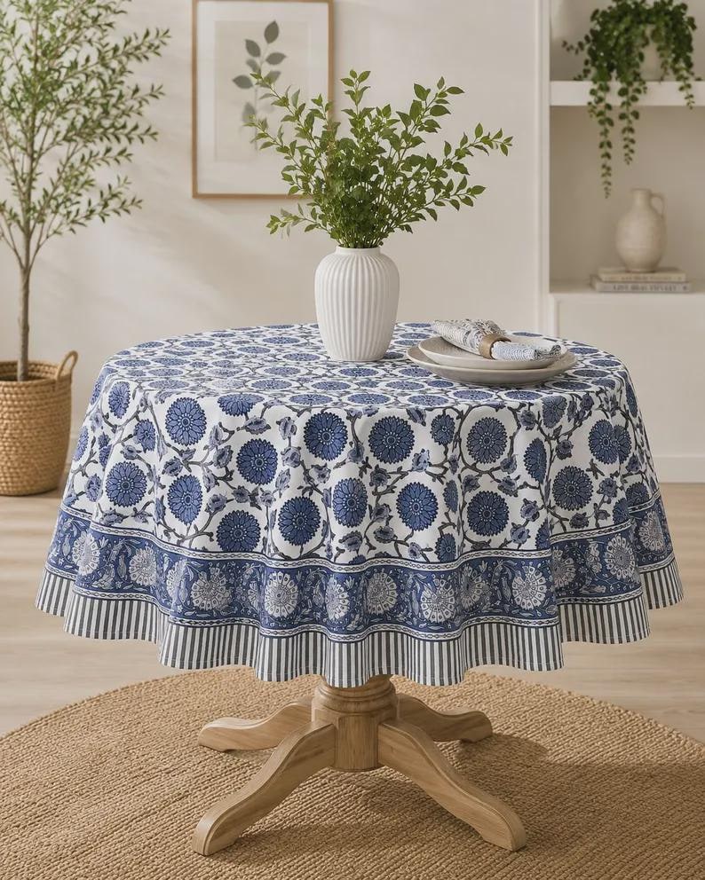 Nappe en coton à imprimé floral - Style bohème