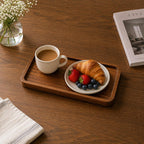 Plateau de service en bois naturel 25 x 13 cm, organisateur de cuisine, décoration rustique