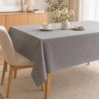 Nappe rectangulaire imperméable aspect lin résistant aux plis 60x60 cm à 140x240 cm