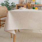 Nappe rectangulaire imperméable aspect lin résistant aux plis 60x60 cm à 140x240 cm