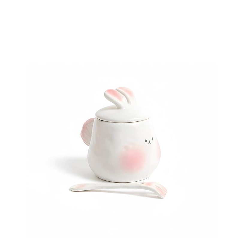 Mug en céramique avec couvercle lapin, 350 ml